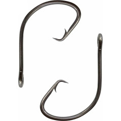 moisture Portable Circle Fishing Hook Set 200 Black Orialed Sports Circles Forged Straw Hooks Lure Squid Bulk Blue Fish Hook Set (Size : 10/0)