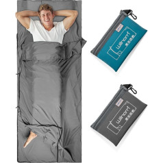 WILLNORN Satin-Schlafsack-Einlagen und Reisetücher, ultraleichter, seidiger Erwachsenen-Schlafsack mit Zwei-Wege-Reißverschluss, 214 x 90 cm, Einzelbettlaken für Camping, Reisen, Hotel, Geschäftsreise