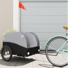 Somanki Lastenanhänger für Fahrrad Schwarz und Grau 45 kg Eisen, Fahrradanhänger, Lastenanhänger Fahrrad, Anhänger Fahrrad, Lastenanhänger Für Transport - 94126