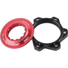 Yosoo Health Gear Bicycle Disc Brake Center Lock Adapter, Aluminum Alloy Center Lock Hubs, 6 Screws, Center Lock Disc Rotor Adapter Set, Bicycle Accessories (Red Black)