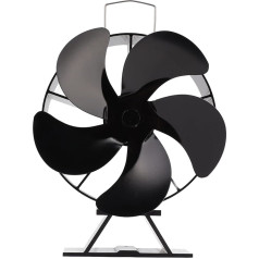 Verdant Touch Holzofen Kaminventilator Wärmebetriebener Ofenventilator 5 Flügel Holzofenventilator Zirkulieren Warm Hochtemperaturbeständig