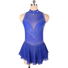 YDHTIZ Winter Sports Girls Figure Skating Dress Adult Lady Turtleneck Sleeveless Skating Costume Girls Activewear Competition Training Athletic Female