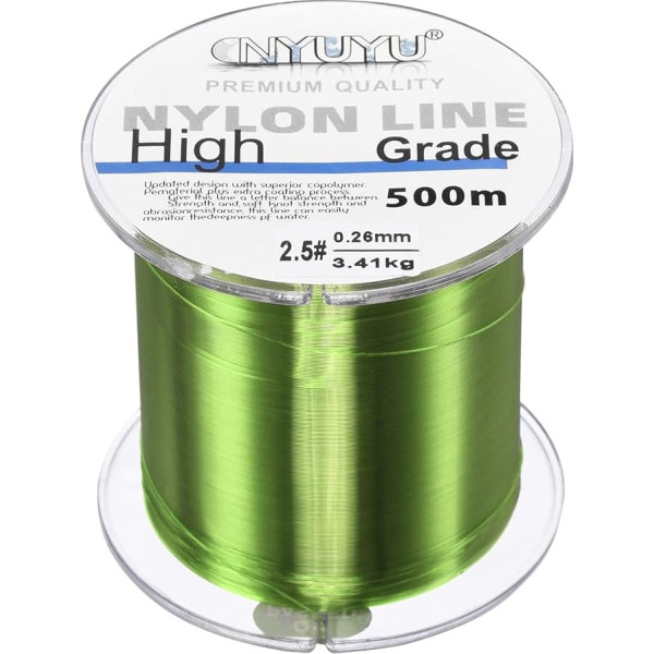 PATIKIL 547Yard/1640FT Fishing Line 8Lb Monofilament Fluorocarbon Coated Light Green