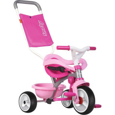 Smoby - Be Move Comfort Pink - Children's Tricycle with Push Bar, Seat with Safety Belt, Metal Frame, Pedal Freewheel, for Children from 10 Months