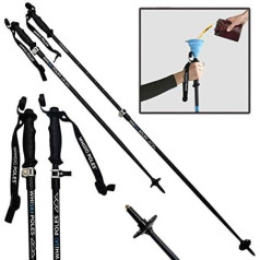 WhiSki Poles Ski Pole Hip Flask 2.0 Great Gift for Skiers One Size Fits All with Foldable Funnel