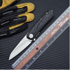 Joa Folding Knife Small Camping Hiking Lightweight Pocket Knife D2 Tanto EDC Steel Knife Fibreglass Foldable Outdoor Knife Survival Hunting Knife Neck Knife Gift for Men