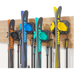4 Pack Ski Snowboard Garage Wall Shelf Fits Any Ski Board Ski Wall Mount Damage Free Storage Garage Organization Space Saving Winter Gear Multicolor