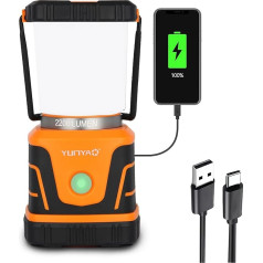 YUNYAO Campinglaterne, wiederaufladbar, 2200 lm, LED-Laternen für Stromausfälle, Campinglicht mit 4 Modi für Hurricane, Notfall, Arbeit, Wandern, Zuhause und mehr, IP44 wasserdicht