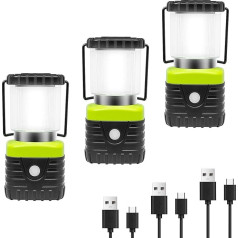 Jarxin LED Camping Lantern Rechargeable 1000LM 4500mAh Power Bank IP44 Waterproof Lantern Flashlight for Hurricane Emergency Hiking 3 Packs