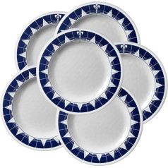 Marine Business Pacific Set of 6 Melamine Dinner Plates Large Flat 28 cm