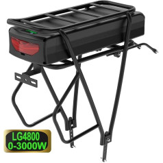 UPP 36V/48V/72V 27Ah Pannier Rack E-Bike Battery Suitable for 250W 500W 1000W 2000W 3000W E-Bike Conversion Kit Bafang Kit (with Luggage Rack/EU Charger)