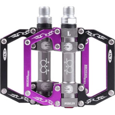 Spfaszeiv Bicycle Pedal Aluminium Bike Pedals Cycling/Road Mountain MTB/BMX with Super Bearings Pedals Light Stable Sealed Bearing Flat Anti Slip Pedal for 9/16 Inch