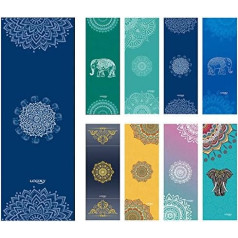Non-slip Yoga towel, mats towel with smart corner pockets and elastic loop, microfiber hot yoga towel for bikram, pilate, fitness 63 x 183 cm by Ucooly, ladies
