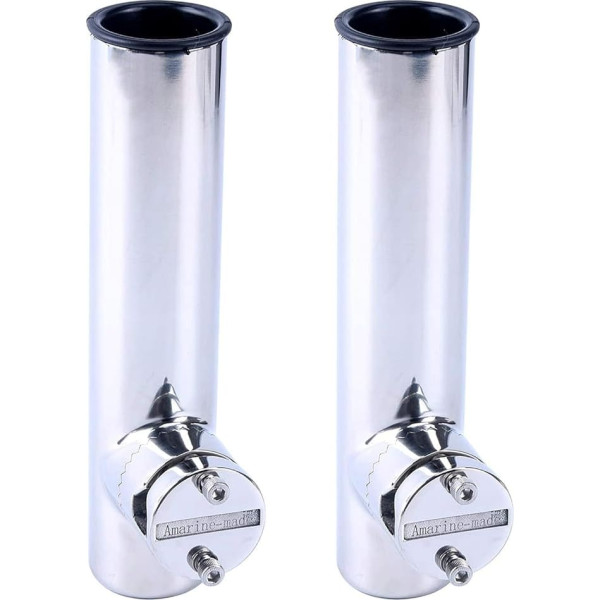 Amarine 7744sn-1 Stainless Steel Rod Holder for Rails, 2.2 cm to 2.5 cm