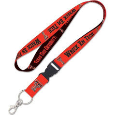 WinCraft NCAA Texas Tech University Lanyard with Removable Buckle, 3/4