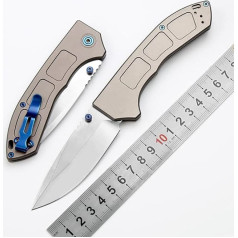 Taschenmesser Alu Klappmesser, Aluminiumlegierung Edelstahl, Scharfes Outdoor & Survival Messer mit Taschenclip, Einhandmesser klappbares EDC Messer für Outdoor Survival Jagd Camping, Grau