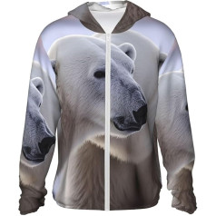 FWJZDSP Polar Bear Sun Protection Hoodie Jacket Quick Dry Long Sleeve Sun Shirt for Men Women