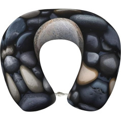 Zhuanyun Strand-Stein-Druck-Reisekissen, klassisch, bequem, Memory-Schaum, Reisekissen, Kopfstütze, weiches Kissen