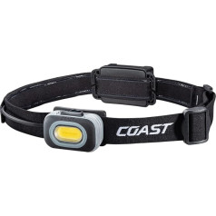 Coast RL10 560 Lumens Dual Color LED Headlamp with Flood and Spot Beams, Variable Light Control, C.O.B, Alkaline Dual Power, Non-Slip Band, 3 x AAA Included