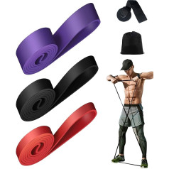 Victoper Resistance Bands (Pack of 3) Pull-Up Bands Gymnastics Bands Resistance for Exercise Strength Training Fitness Pilates Yoga Stretch Toning, Pull-Up Resistance Band Includes Door Anchor and