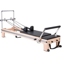 ELINA PILATES Reformer Master Instructor, Mini Tower Complete with Pulleys, Quick Release Foot Bar and Ultra-Quiet Trolley