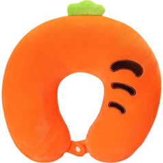 Travel Pillow Memory Foam Cute Carrot U Shaped Neck Pillow for Kids Adults Soft Travel Pillow Headrest Pillow for Travel Camping Office Home (Orange Carrot)