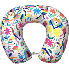 DEXNEL Mexican Otomi Animal Plane Travel Pillow Memory Foam Pillow Suitable for Airplane Sleeping Travel