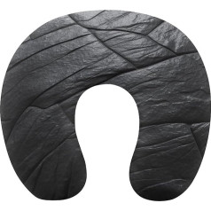 Reisekissen Nackenstütze Memory Foam U-förmiges Kissen Weich Bequem Reise Nackenkissen Schwarz Stein Schlafen Ruhekissen Reisezubehör für Flugzeug Auto Büro