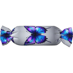 ZhanMg Butterfly Print Cylindrical Pillow Adjustable Neck Support Back Pillow Memory Foam Travel Pillow Blue Purple