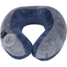 UPQRSG Neck Pillow, Crystal Velvet Fabric Press Type Inflation Soft, Skin-Friendly Travel Pillow for Airplanes, Foldable, Comfortable Aeroplane Neck Pillow with Storage Bag, for Sleeping