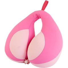 Large Pillow Children's Car U-Shaped Pillow Travel Pillow Baby Seat Cushion Bubble Particles Headrest Cushion Cover Silk Yellow (A, One Size)