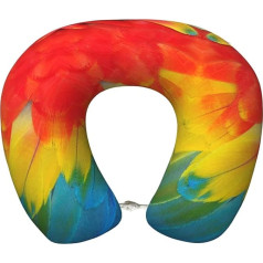 OKFSTY Fantastic Travel Neck Pillow with Parrot Feathers for Airplane Adult Memory Foam Travel Neck Pillow for Airplane Train Home