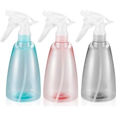 Diompirux Pack of 3 Spray Bottles, 500 ml, Plastic Atomiser Spray Bottles, Refillable Trigger Spray Bottles for Mist, Hand Sprayer for Plants, Flowers, Garden, Hairdresser, Car Care (Pink, Blue,