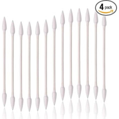 800 Cotton Swabs Double Tip Cotton Buds with Paper Stick 4 Packs of 200 Pointed Shape