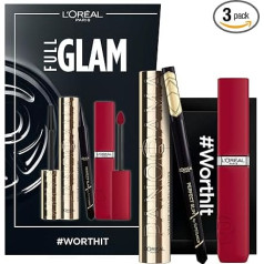 L'Oréal Paris Makeup Set with Mascara, Eyeliner and Lipstick, Volume Million Lashes Mascara (Black), Infaillible Matte Resistance (Red), Superliner Perfect Slim (Black), 3 Pieces