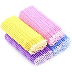 400 Pieces Micro Applicator Brushes, 4 Colour Disposable Eyelash Extension Brushes for Make-Up, Dental and Oral