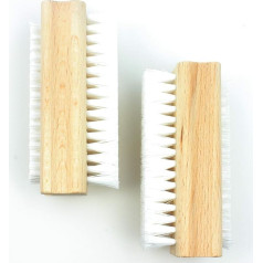 Wooden Nail Brush Set of 2 Beech Wood Double-Sided Nail Brushes Hand Wash Brush Doctor Brush Beech for Bathroom Toilet Guest Toilet Kitchen Sink Workshop Garden (2)