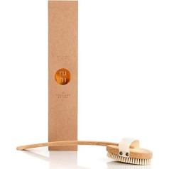 RUHI Body Brush Long, Made in Germany, 100% Natural Bristles, FSC-Certified Beech Wood, Back Brush, Plastic-Free for Dry Brushing, Massage Back (Dry Brush Back) and Against Cellulite