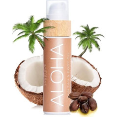 Cocosolis Aloha Tanning Accelerator with Vitamin E, Cocoa Butter - Tanning Cream & Body Lotion Cocoa - Organic Tanning Oil with 6 Precious Oils - 110 ml