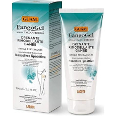 Guam, FangoGel Drainage Modelling for Legs, Heat Cold Effect, No Rinsing, Reduces Skin Irregularities caused by Swelling and Water retention, Made in Italy, 200 ml Pack