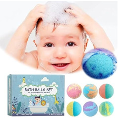 Gifts for Beauty Set Children's Shower Moisturising Bubble Fragrance Flower Fragrance Cleaning Skin Plants Fragrance Bath Bombs Cream (Light Blue #9, 3.5 x 3.5)