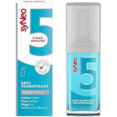 syNeo 5 antiperspirant pump spray, anti perspiration deodorant for men and women against heavy sweating, anti transpirant antiperspirant spray, 1 pack (1 x 30 ml)