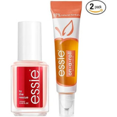 essie to the Rescue Nail Care Set - Nail Repair with Triple Repair Complex Against Thin & Brittle Nails, 13.5 ml + essie on a Roll Apricot Cuticle Oil, Nourishes Nails and Cuticles 13.5 ml