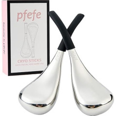Ice Globes Face Skin Care Tools, Face Eyes, Stainless Steel Face Beauty Cryo Sticks for Girls Women, Cooling Massage Spa Globes with Storage Box