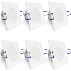 linovum Weevo 6 x recessed bathroom spotlights LED dimmable - 6.5 W warm white IP44 water protection - ultra flat and square ceiling lights 230 V