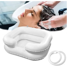 Shampoo Basin, 1 x Inflatable Hair Wash Basin, Portable Shampoo Sink, Mobile Inflatable Hair Wash Basin with 100 cm Drain Hose, Hair Wash Basin for Bedridden People