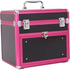 minkissy Box Cosmetic Box Aluminium Box Portable Beauty Box Large Capacity Cosmetic Box Aluminium Storage Container with Drawer for Women Storage Container