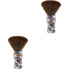 POPETPOP Pack of 2 Hair Cleaning Brush, Powder Mineral Brush, Hairdressing Duster, Shaving Brush Made of Synthetic Salon Brush, Wooden Hair Brush, Broken Hair, Duster, Neck Brush, Solid Wood