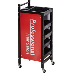 Wgwioo 5 Tier Storage Salon Salon Salon Hairdresser Maintenance Trolley Multifunctional Hairdresser Tool Trolley Storage Hairdressing Equipment Red