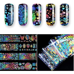 Christmas Dreamcatcher Geometric Tropical Forests Rose Grades 8 Pieces 4 x 20 cm Nail Art Transfer Sticker Holographic Nail Foils